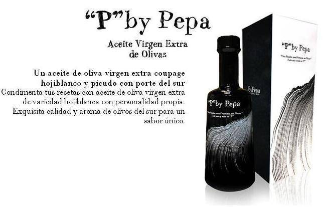 Hoy os traemos P by Pepa, un aceite aromático, con un color que lo caracteriza como un oliva virgen extra: dorado y verdoso. Además el diseño de su embotellado es rompedor http://goo.gl/gXOnb